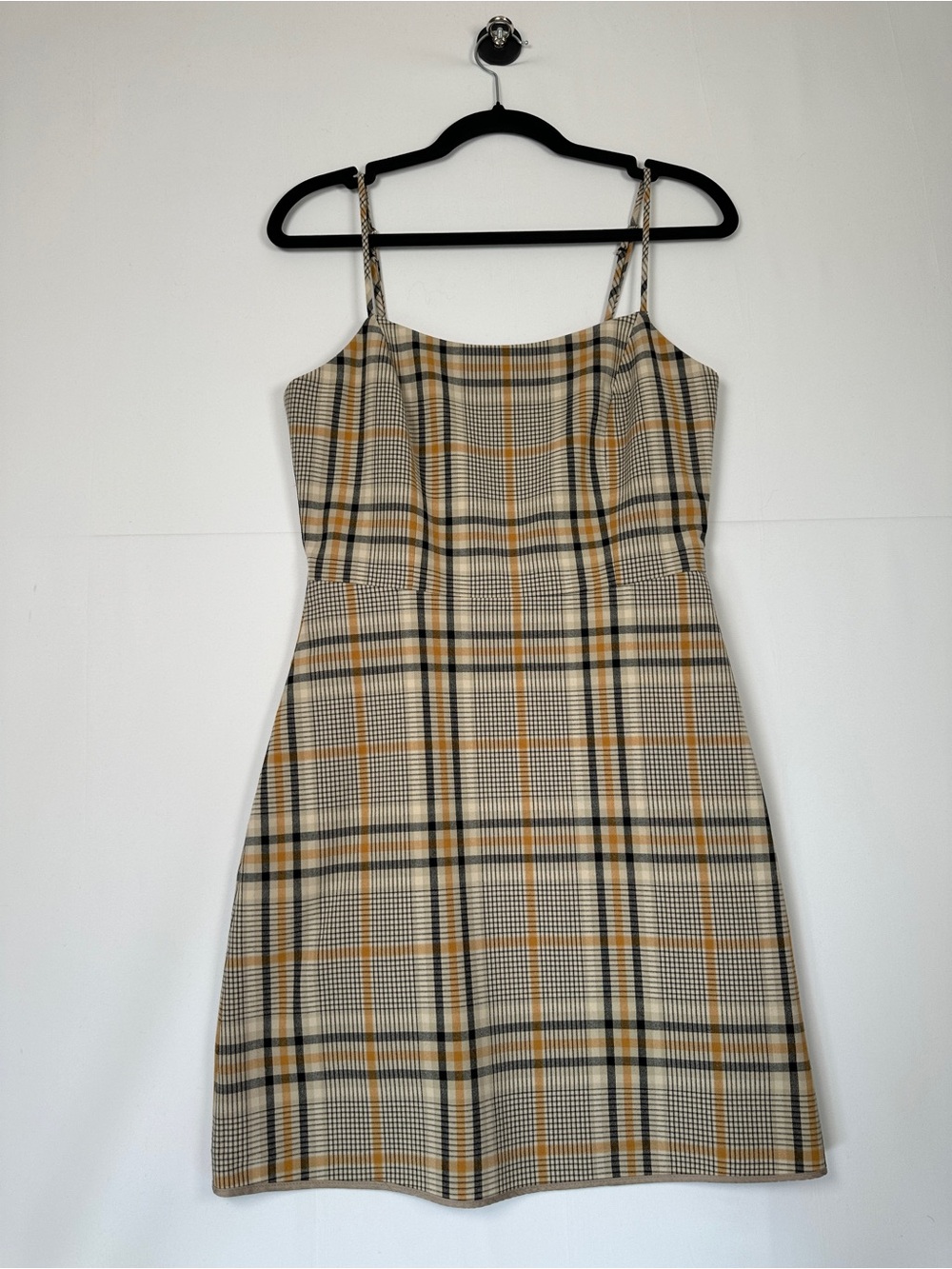 Wilfred Aritzia Plaid Spaghetti Strap Mini Dress Dark Academia 4